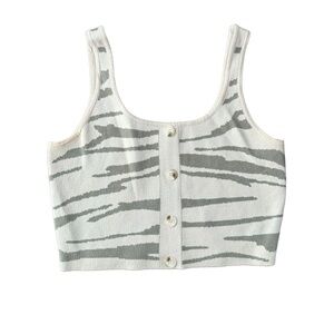 Crescent Zebra Print Top Size M